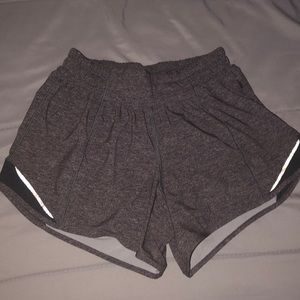 Grey Lululemon 4” hotty hot shorts